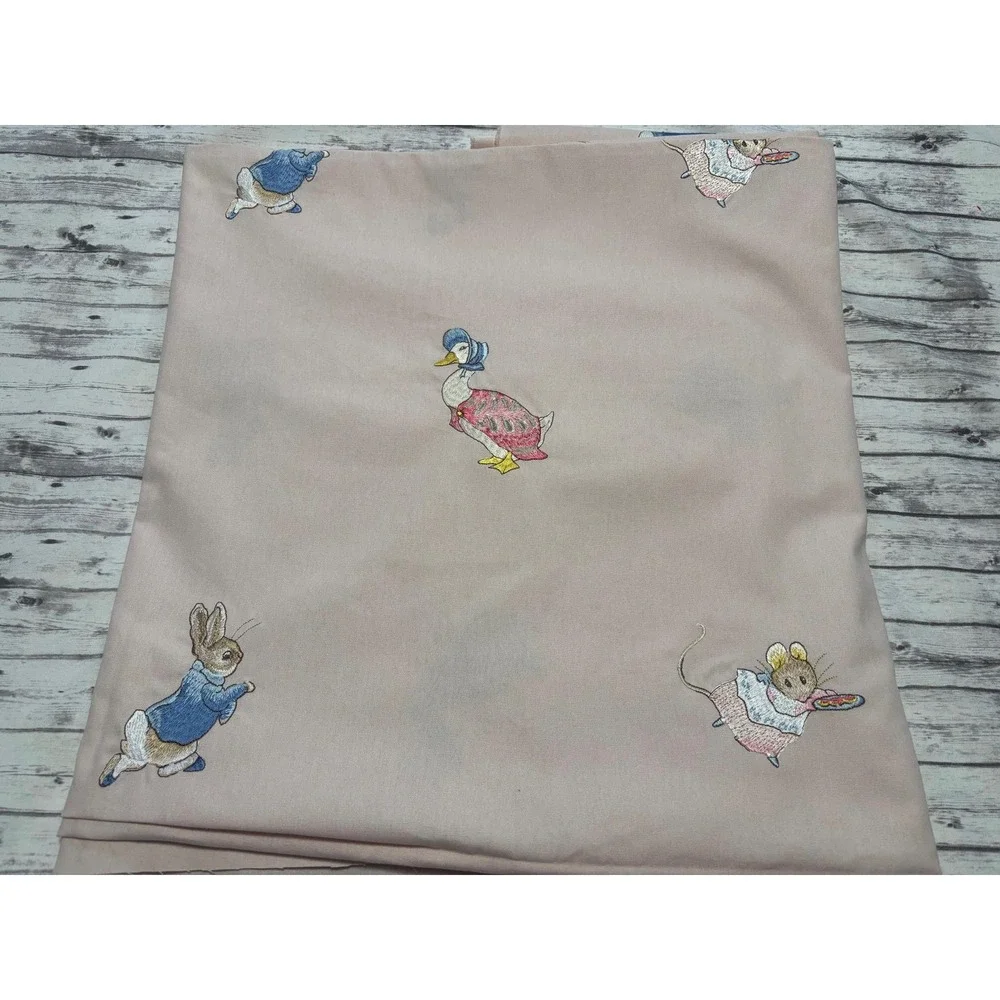 Beatrix Potter Nursery Cotton Fabric Cotton Pale Pink Embroidered